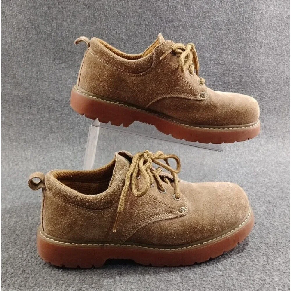 Skechers Raiders Tan Buck Oxford Shoes Steel Shank Men US 5.5